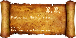 Matajsz Melánia névjegykártya